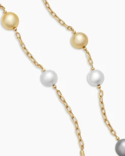 DY Madison® Color Pearl Necklace 18K Yellow Gold with Pearls, 6.2mm
