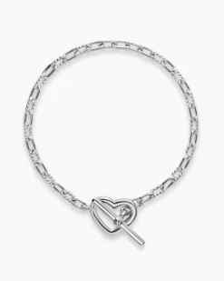 DY Madison® Heart Toggle Chain Bracelet Sterling Silver, 3mm