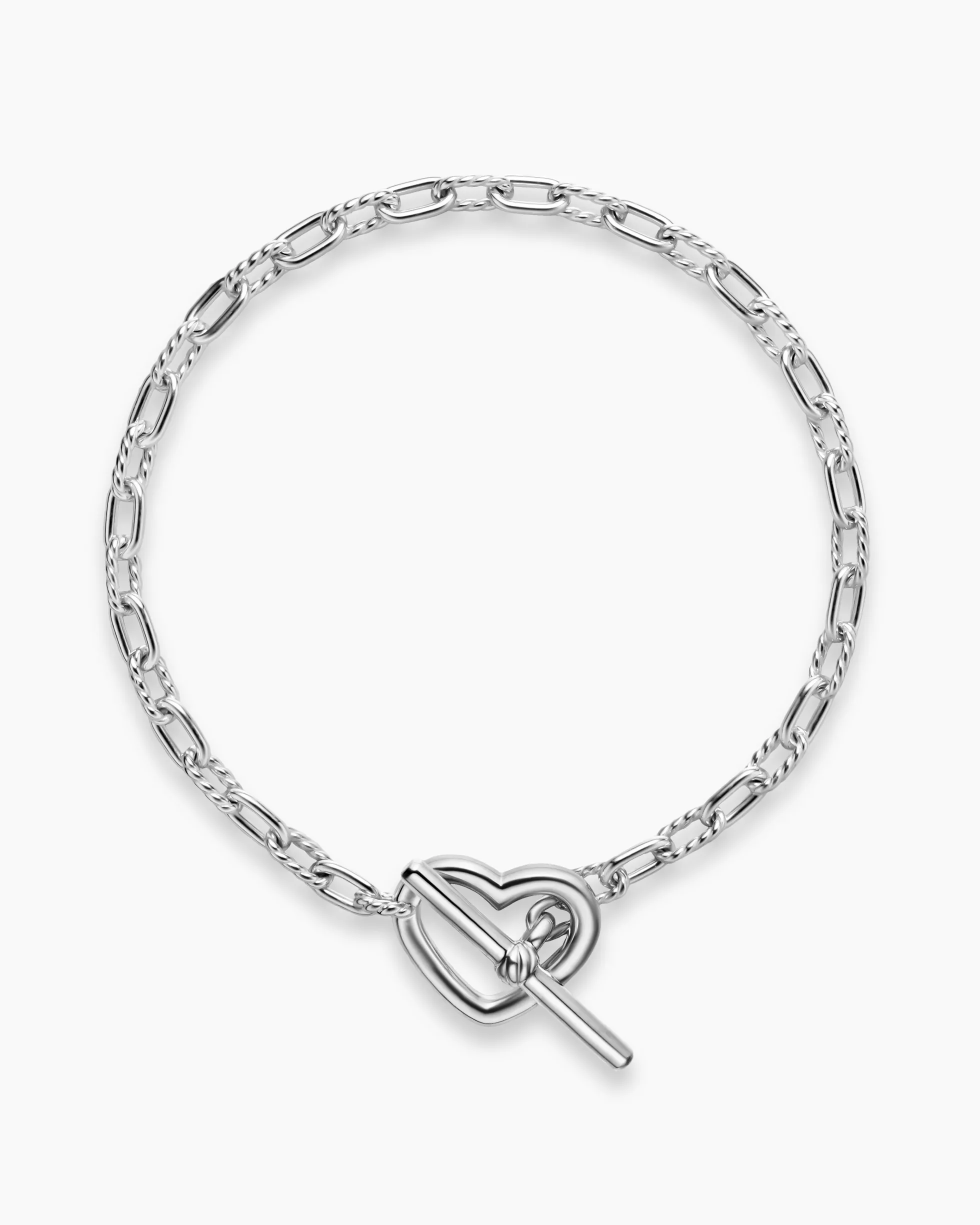 DY Madison® Heart Toggle Chain Bracelet Sterling Silver, 3mm