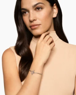 DY Madison® Heart Toggle Chain Bracelet Sterling Silver with Diamonds, 3mm