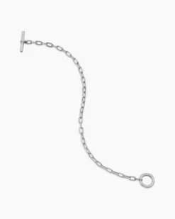DY Madison® Pavé Toggle Chain Bracelet Sterling Silver with Diamonds, 3mm
