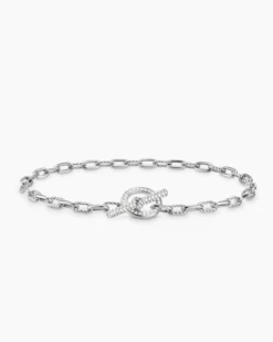 DY Madison® Pavé Toggle Chain Bracelet Sterling Silver with Diamonds, 3mm