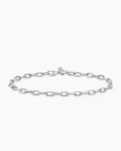 DY Madison® Pavé Toggle Chain Bracelet Sterling Silver with Diamonds, 3mm