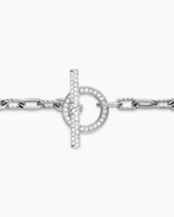 DY Madison® Pavé Toggle Chain Bracelet Sterling Silver with Diamonds, 3mm