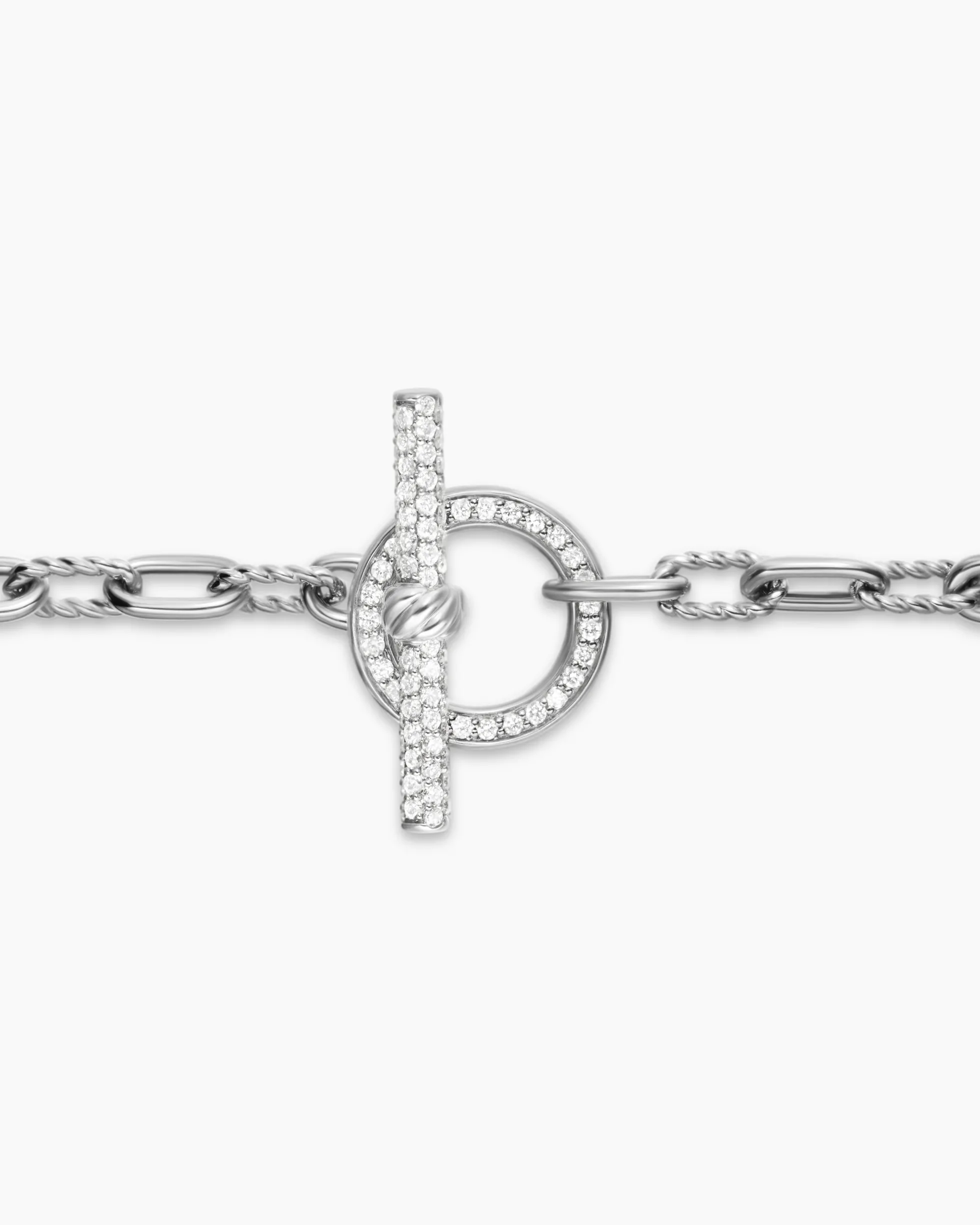 DY Madison® Pavé Toggle Chain Bracelet Sterling Silver with Diamonds, 3mm