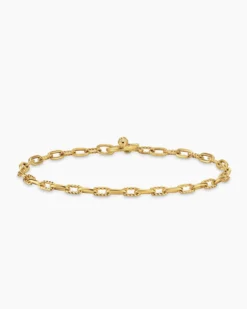 DY Madison® Pavé Toggle Chain Bracelet 18K Yellow Gold with Diamonds, 3mm