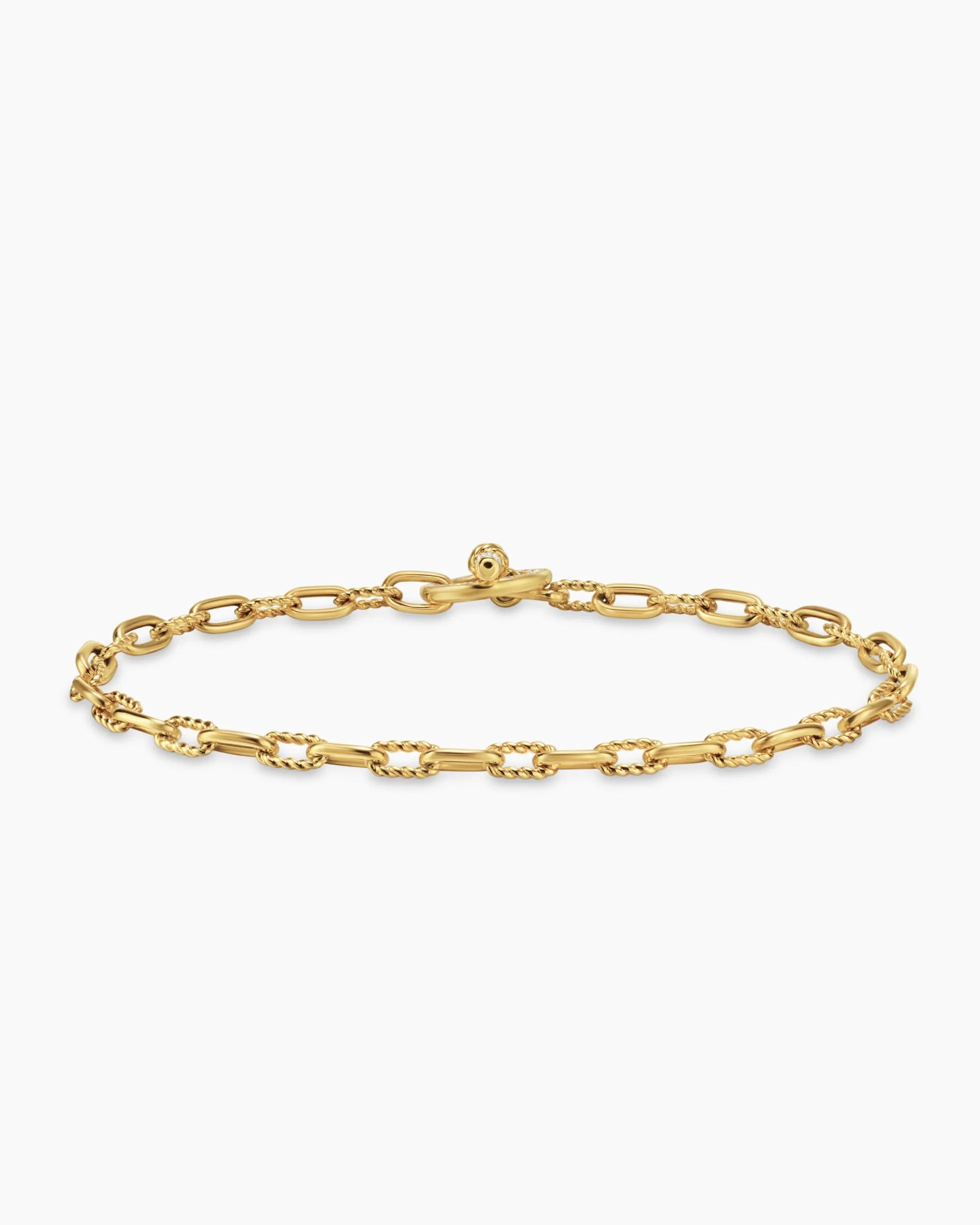 DY Madison® Pavé Toggle Chain Bracelet 18K Yellow Gold with Diamonds, 3mm