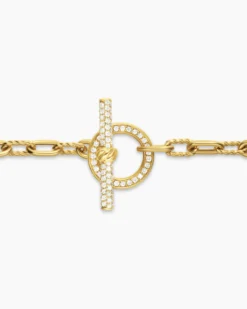 DY Madison® Pavé Toggle Chain Bracelet 18K Yellow Gold with Diamonds, 3mm