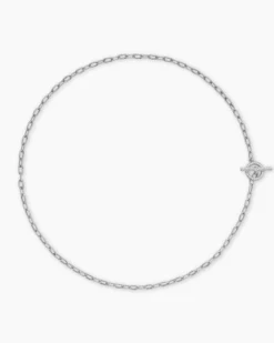 DY Madison® Pavé Toggle Chain Necklace Sterling Silver with Diamonds, 3mm