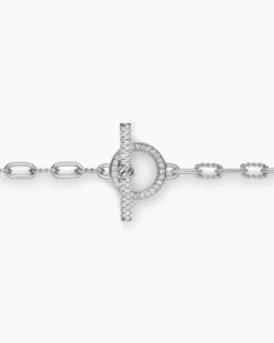 DY Madison® Pavé Toggle Chain Necklace Sterling Silver with Diamonds, 3mm