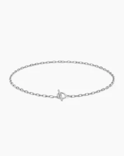 DY Madison® Pavé Toggle Chain Necklace Sterling Silver with Diamonds, 3mm