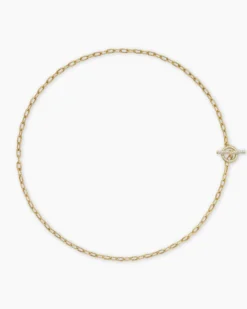 DY Madison® Pavé Toggle Chain Necklace 18K Yellow Gold with Diamonds, 3mm