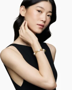 DY Madison® Pearl Chain Bracelet 18K Yellow Gold with Pearls, 11mm