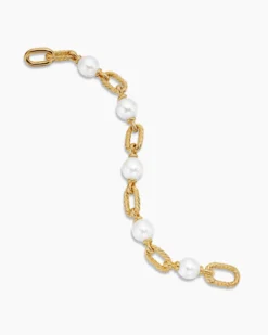 DY Madison® Pearl Chain Bracelet 18K Yellow Gold with Pearls, 11mm