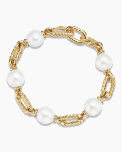 DY Madison® Pearl Chain Bracelet 18K Yellow Gold with Pearls, 11mm