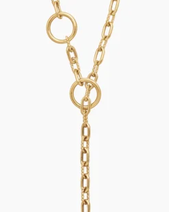 DY Madison® Three Ring Chain Necklace 18K Yellow Gold, 3mm