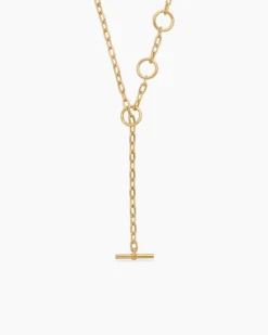 DY Madison® Three Ring Chain Necklace 18K Yellow Gold, 3mm