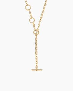DY Madison® Three Ring Chain Necklace 18K Yellow Gold, 3mm
