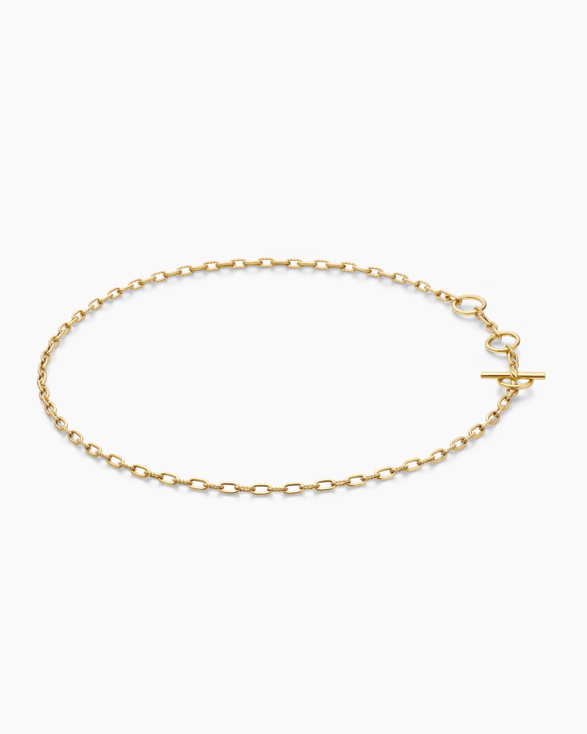 DY Madison® Three Ring Chain Necklace 18K Yellow Gold, 3mm