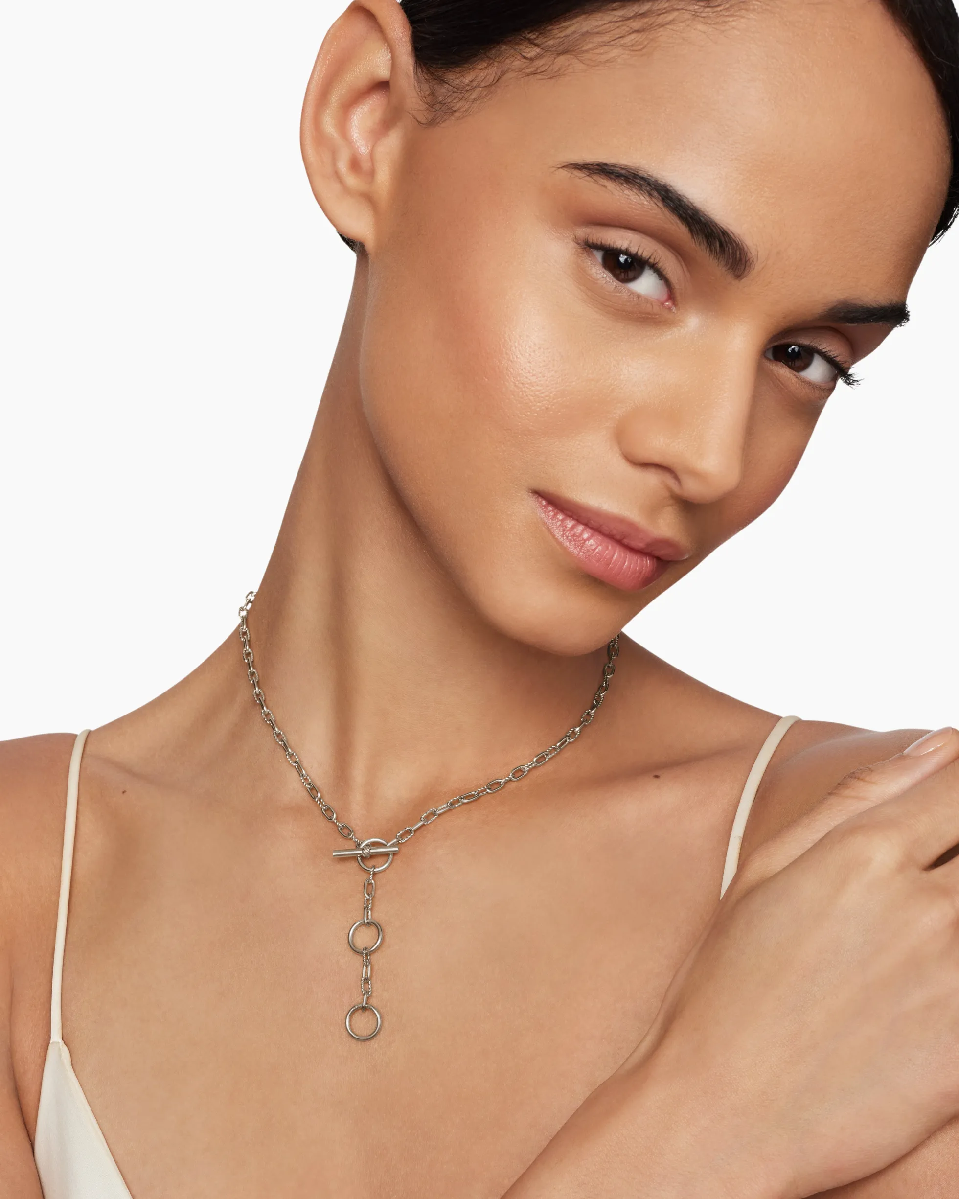 DY Madison® Three Ring Chain Necklace Sterling Silver, 3mm