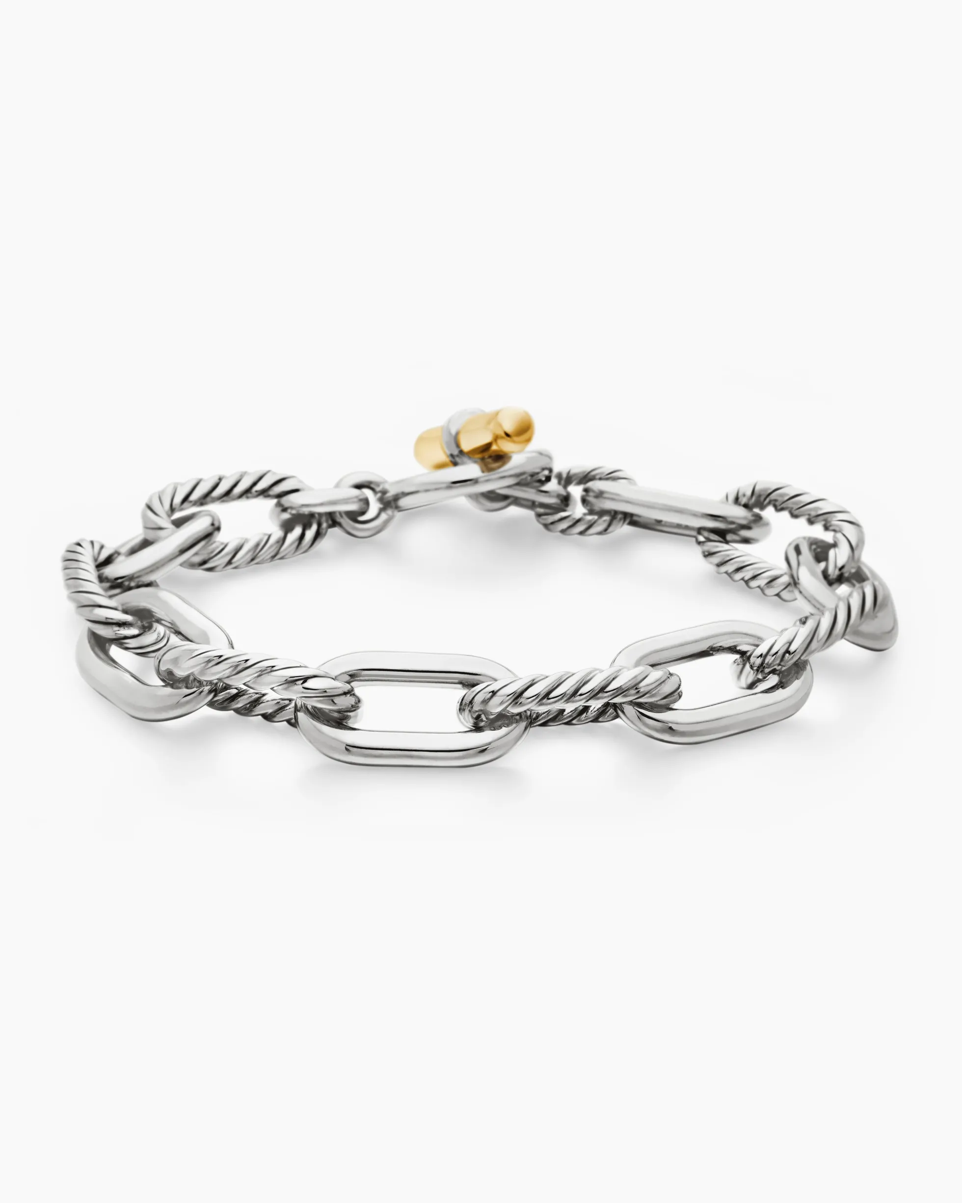 DY Madison® Toggle Chain Bracelet Sterling Silver with 18K Yellow Gold, 11mm