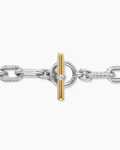 DY Madison® Toggle Chain Bracelet Sterling Silver with 18K Yellow Gold, 11mm