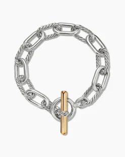 DY Madison® Toggle Chain Bracelet Sterling Silver with 18K Yellow Gold, 11mm