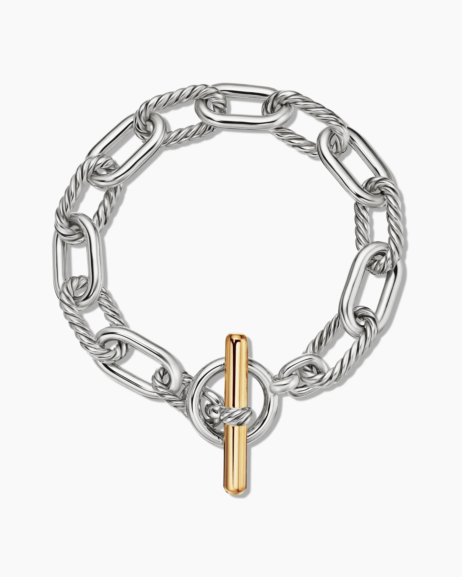 DY Madison® Toggle Chain Bracelet Sterling Silver with 18K Yellow Gold, 11mm