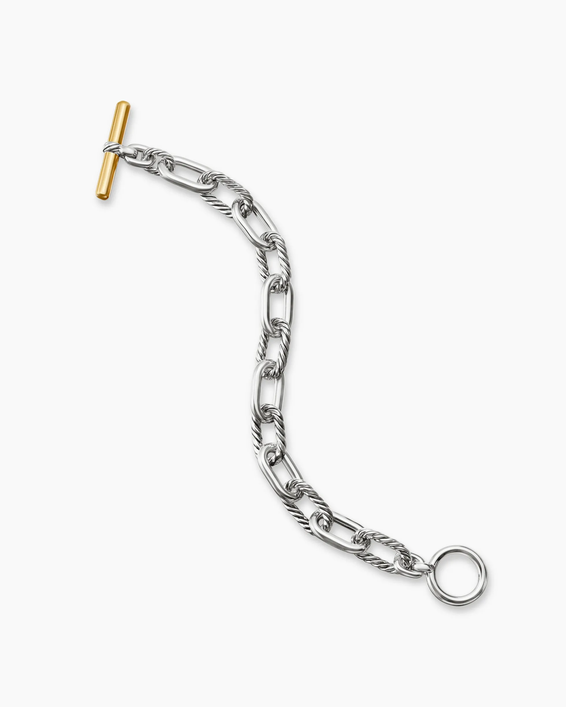DY Madison® Toggle Chain Bracelet Sterling Silver with 18K Yellow Gold, 11mm