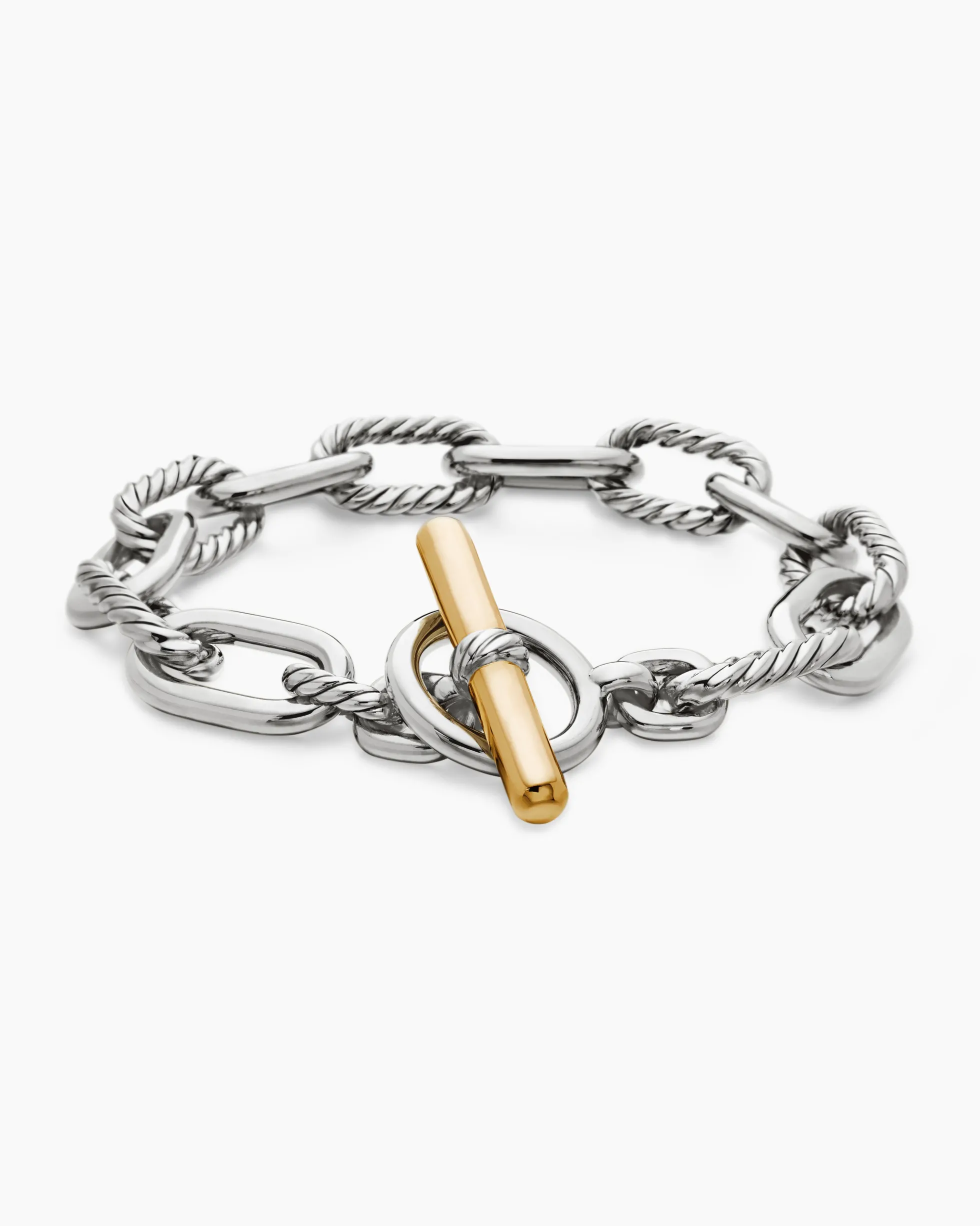 DY Madison® Toggle Chain Bracelet Sterling Silver with 18K Yellow Gold, 11mm