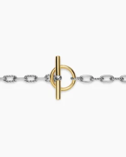 DY Madison® Toggle Chain Bracelet Sterling Silver with 18K Yellow Gold, 3mm
