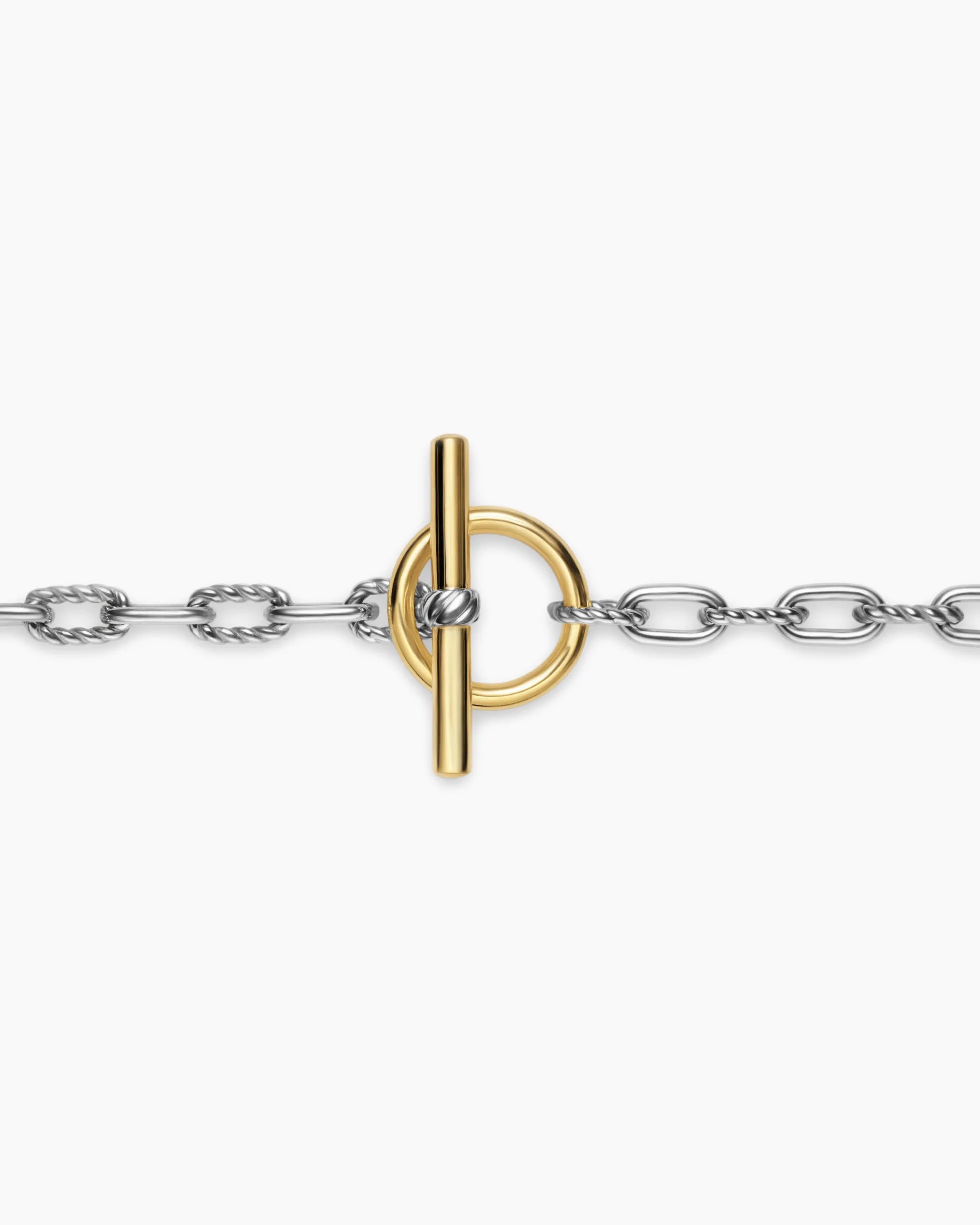 DY Madison® Toggle Chain Bracelet Sterling Silver with 18K Yellow Gold, 3mm
