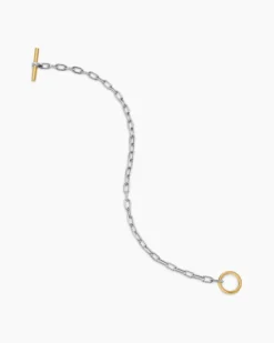 DY Madison® Toggle Chain Bracelet Sterling Silver with 18K Yellow Gold, 3mm