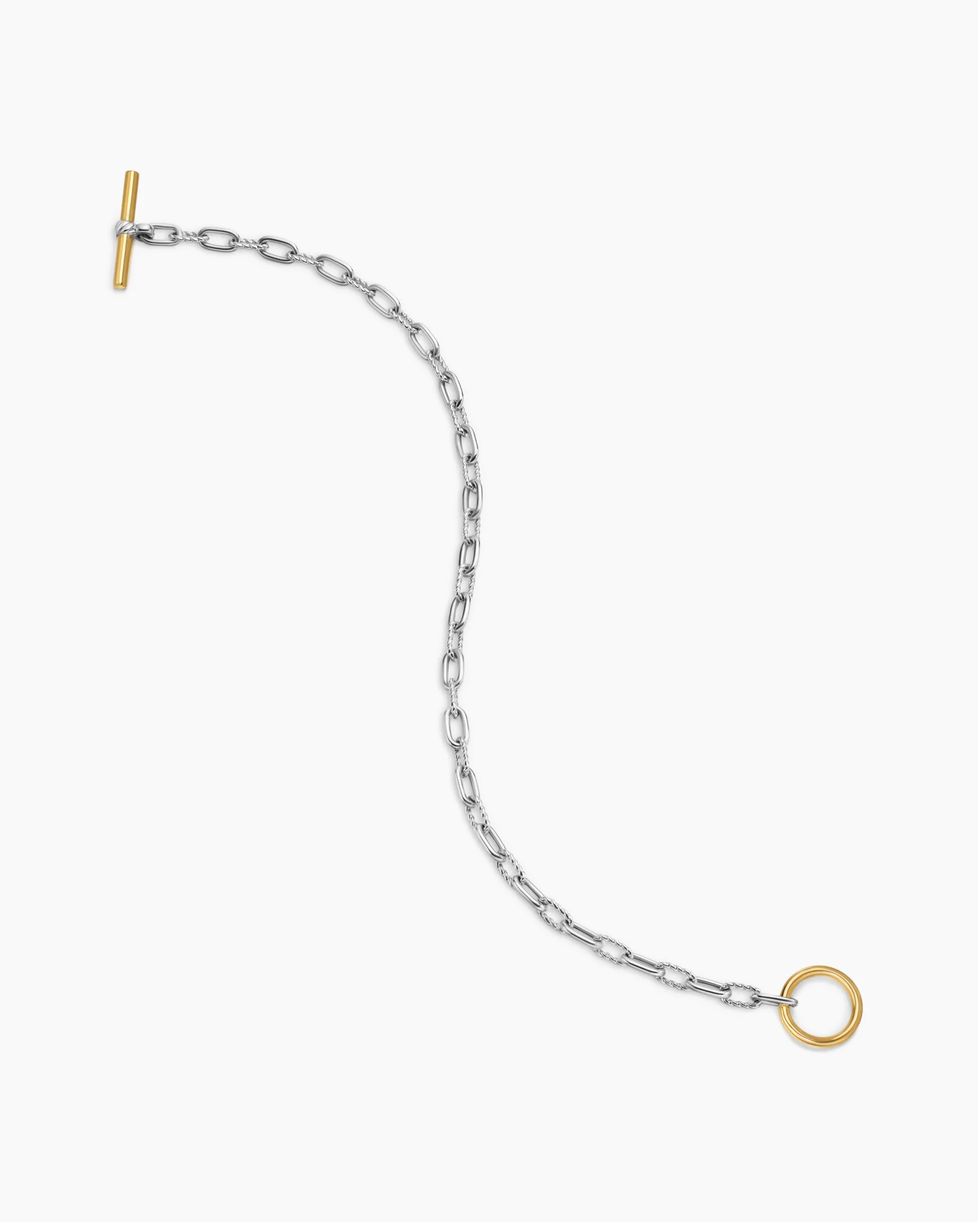 DY Madison® Toggle Chain Bracelet Sterling Silver with 18K Yellow Gold, 3mm