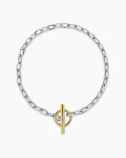 DY Madison® Toggle Chain Bracelet Sterling Silver with 18K Yellow Gold, 3mm
