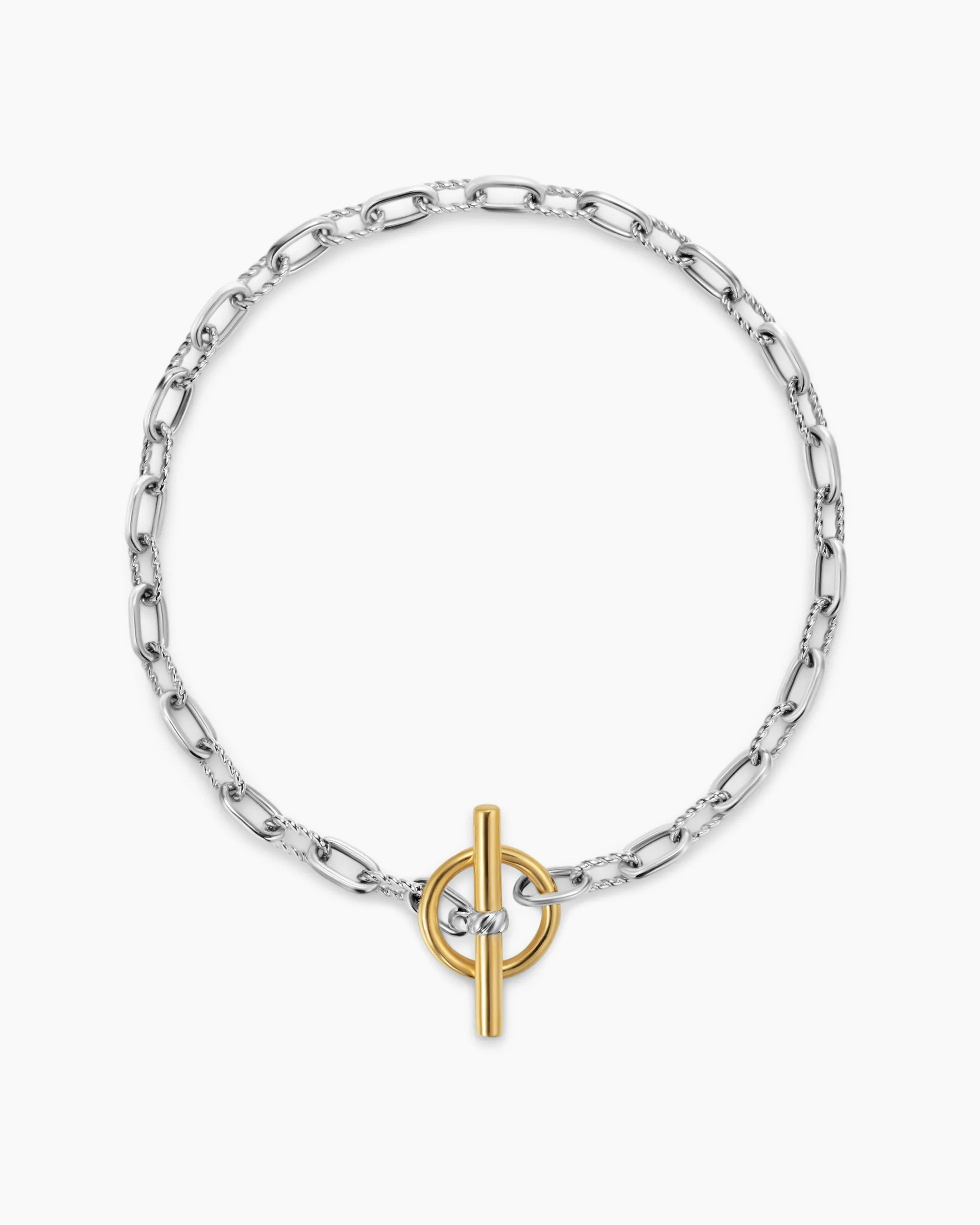 DY Madison® Toggle Chain Bracelet Sterling Silver with 18K Yellow Gold, 3mm