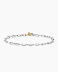 DY Madison® Toggle Chain Bracelet Sterling Silver with 18K Yellow Gold, 3mm