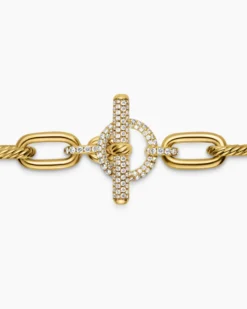 DY Madison® Toggle Chain Necklace 18K Yellow Gold with Diamond Links, 11mm