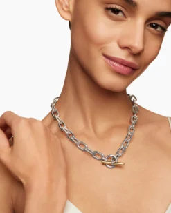 DY Madison® Toggle Chain Necklace Sterling Silver with 18K Yellow Gold, 11mm