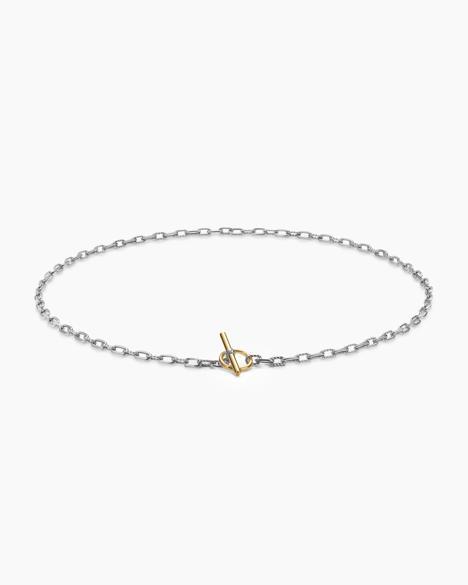 DY Madison® Toggle Chain Necklace Sterling Silver with 18K Yellow Gold, 3mm