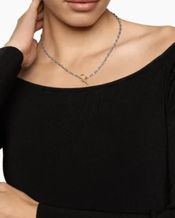 DY Madison® Toggle Chain Necklace Sterling Silver with 18K Yellow Gold, 3mm