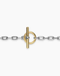 DY Madison® Toggle Chain Necklace Sterling Silver with 18K Yellow Gold, 3mm