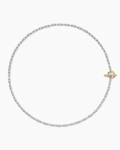 DY Madison® Toggle Chain Necklace Sterling Silver with 18K Yellow Gold, 3mm