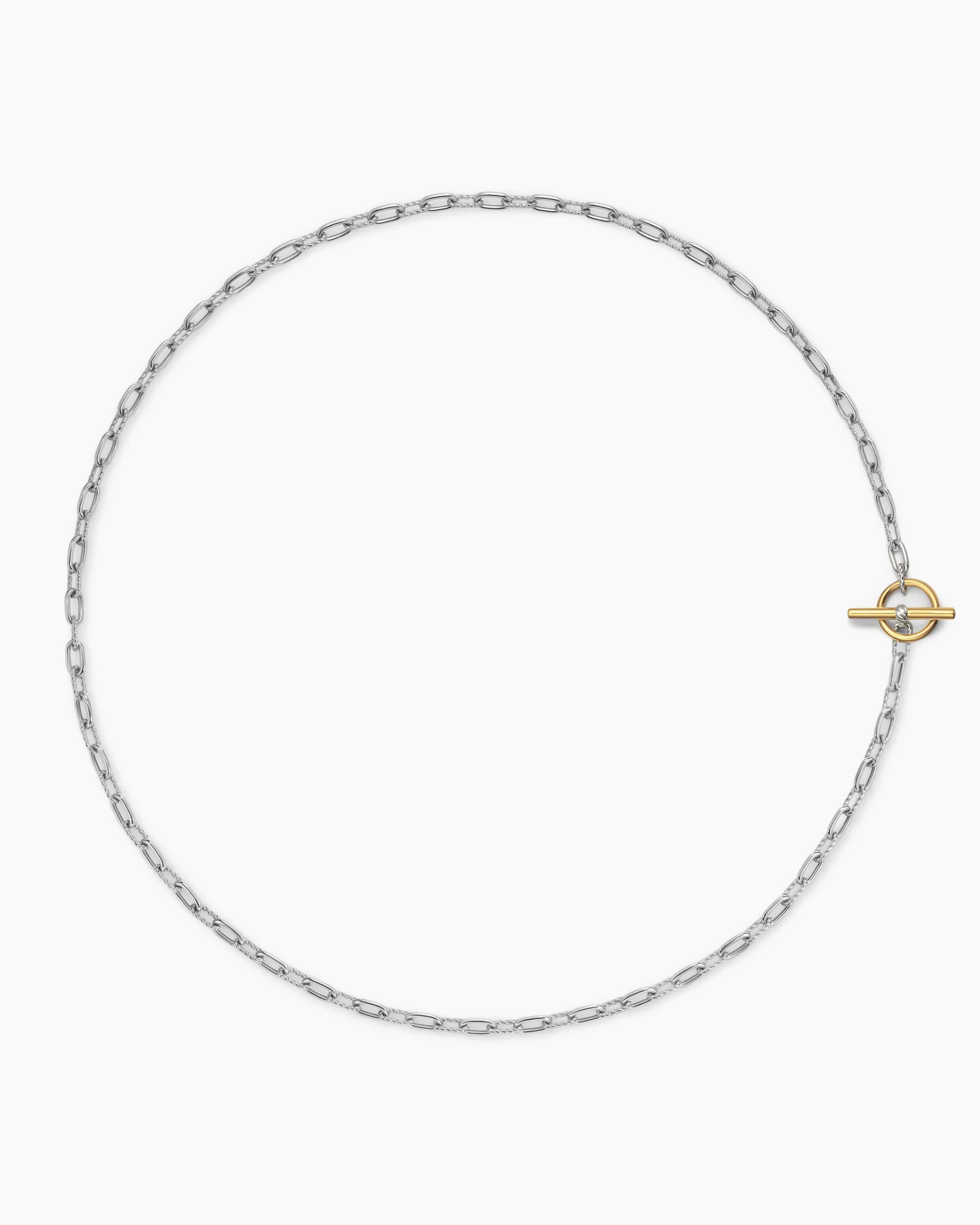 DY Madison® Toggle Chain Necklace Sterling Silver with 18K Yellow Gold, 3mm