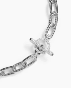 DY Madison® Toggle Chain Necklace Sterling Silver with Diamonds, 11mm