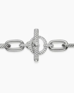 DY Madison® Toggle Chain Necklace Sterling Silver with Diamonds, 11mm