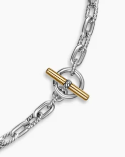 DY Madison® Toggle Chain Necklace Sterling Silver with 18K Yellow Gold, 5.5mm