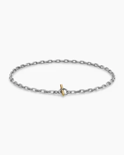 DY Madison® Toggle Chain Necklace Sterling Silver with 18K Yellow Gold, 5.5mm