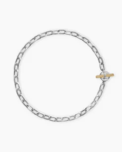 DY Madison® Toggle Chain Necklace Sterling Silver with 18K Yellow Gold, 8.5mm