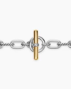 DY Madison® Toggle Chain Necklace Sterling Silver with 18K Yellow Gold, 8.5mm